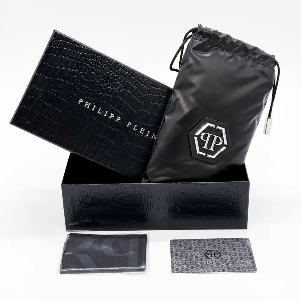 NEW PHILIPP PLEIN ROSE VENUS SPP119M 700G SHINY BLACK MEN SUNGLASSES